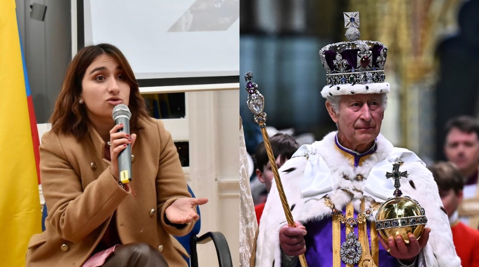 Laura Sarabia y el rey Carlos III.