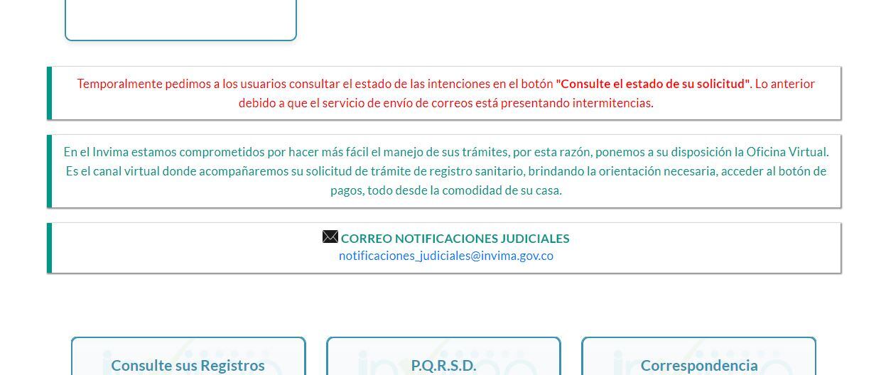 Página del Invima caída