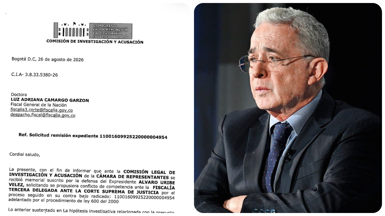 Álvaro Uribe y la carta formal de la Comisión de Acusación a la fiscal Luz Adriana Camargo.