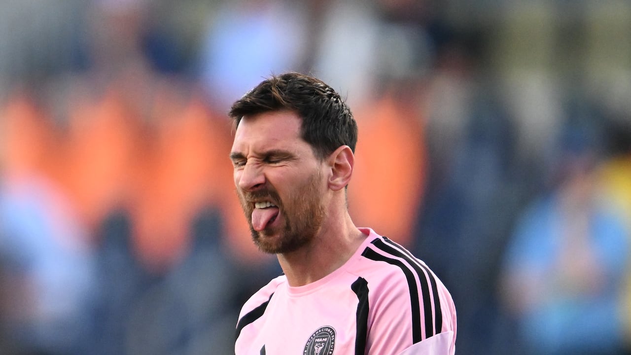 Lionel Messi en la previa de un partido de la MLS con Inter Miami.