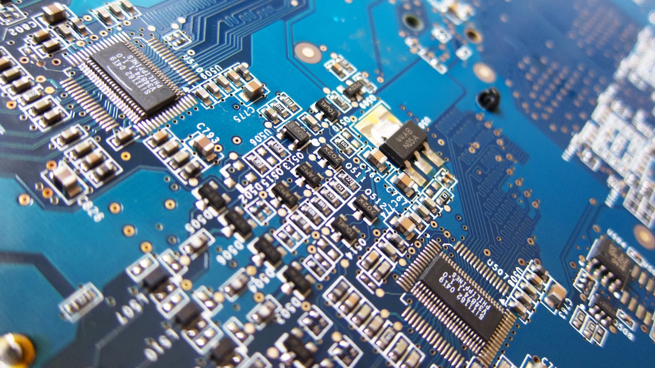 Close up of computer circuit board
