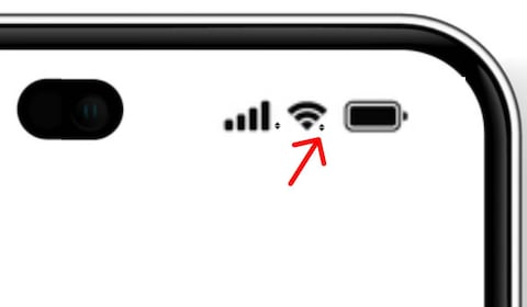 Iconos muestran la conexión del celular
