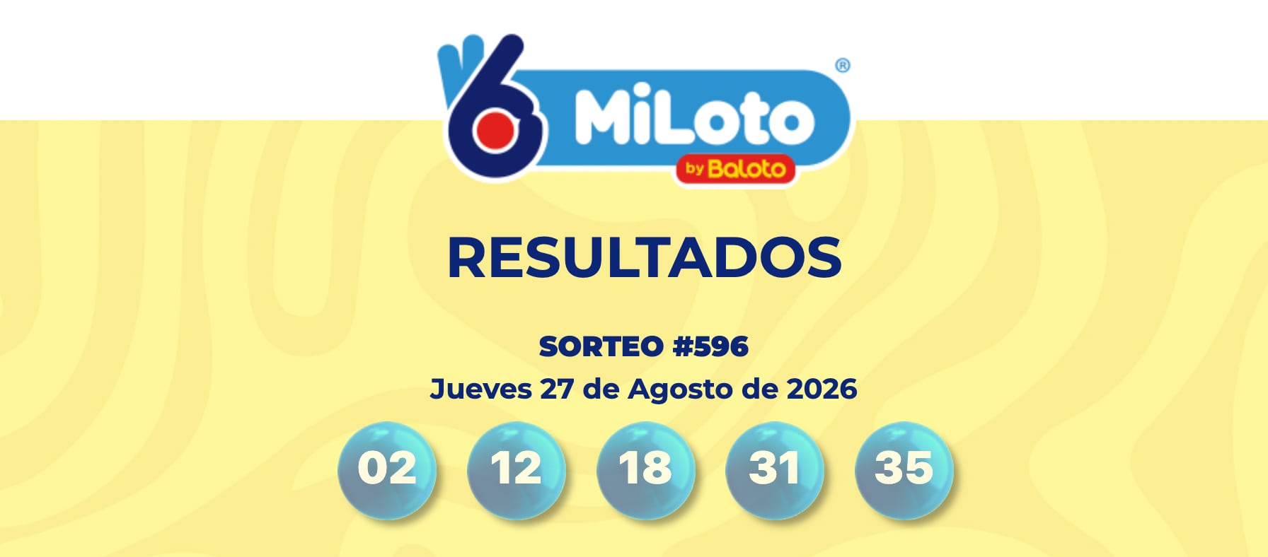 Número ganador MiLoto: jueves, 27 de agosto de 2026.