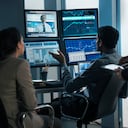 Gente de negocios trabajando en videoconferencia