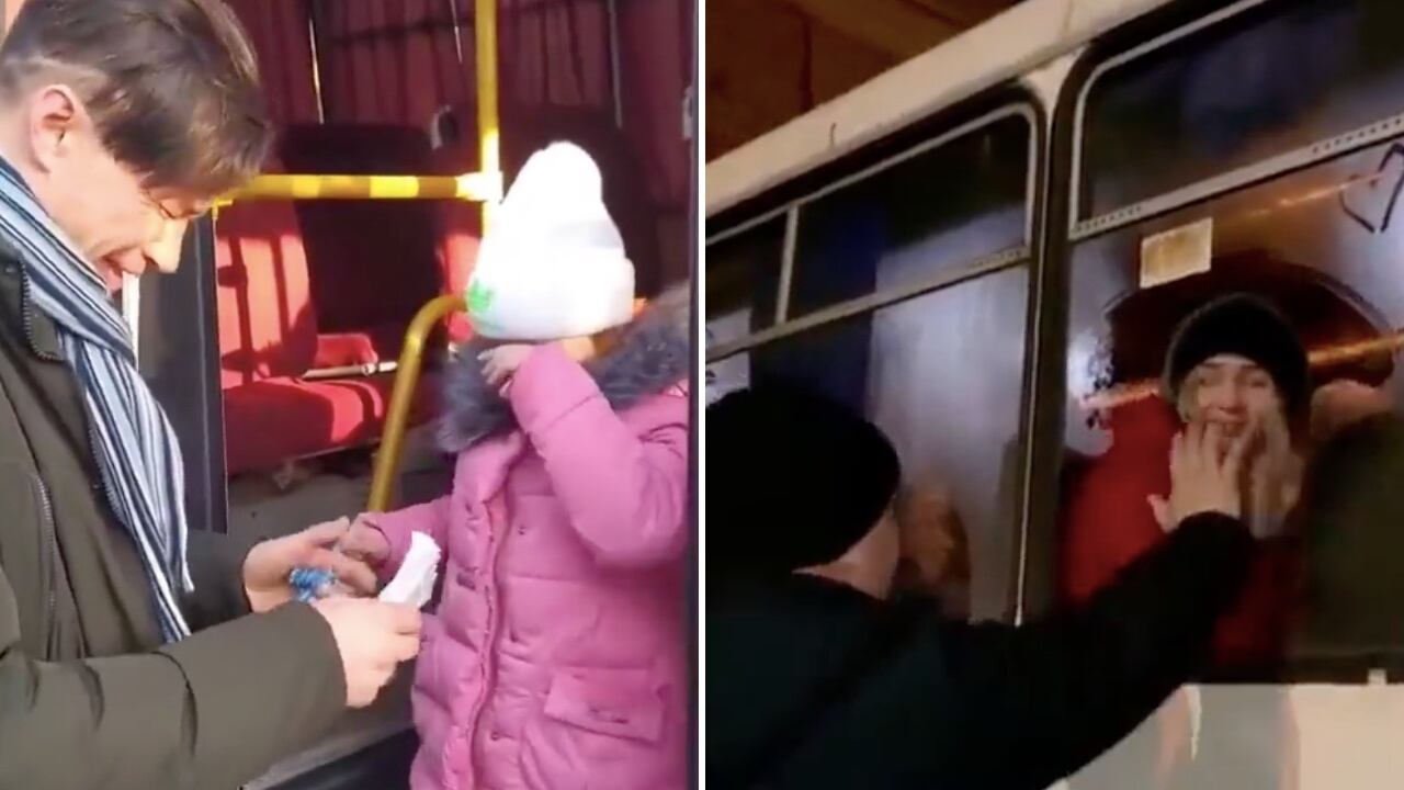 Conmovedoras imágenes se ven en algunos videos difundidos por Twitter, donde familiares deben separarse de sus seres queridos