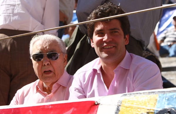 Julio Mario Santo Domingo y Alejandro Santo Domingo en la Temporada Taurina de Bogotá de 2010.