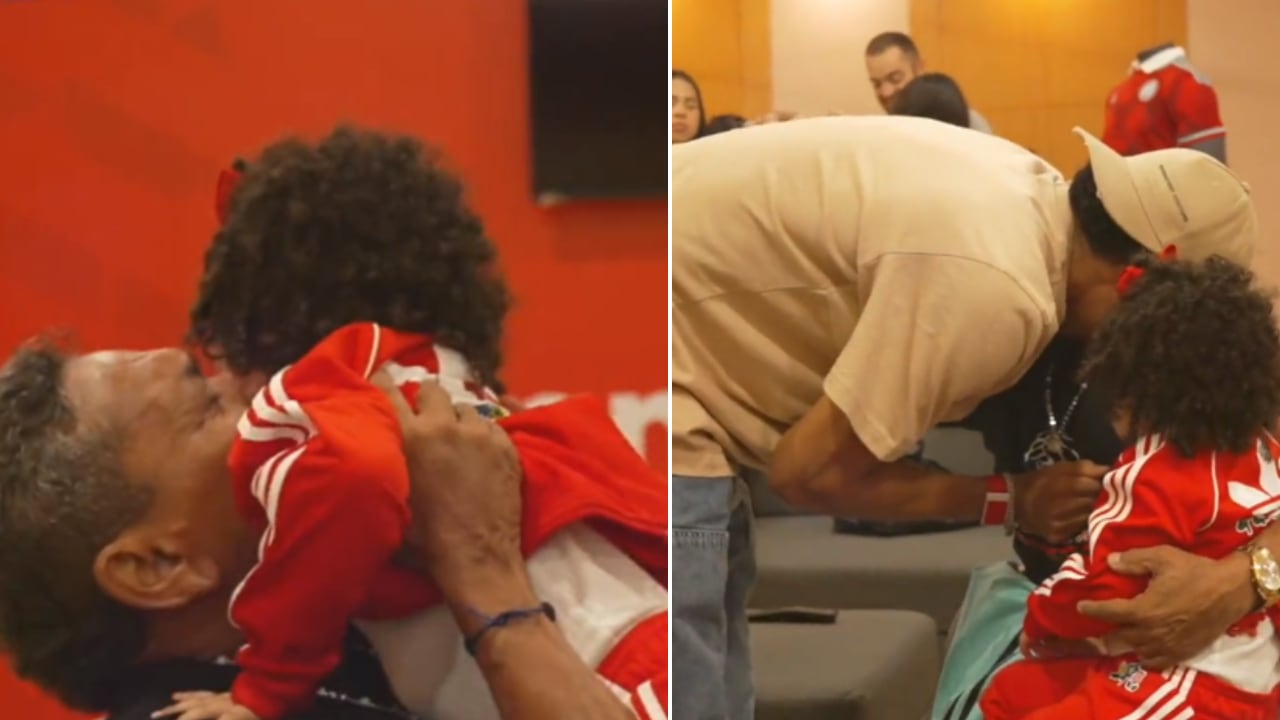 Luis Díaz, abrazado a su papá, de regreso en Colombia