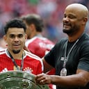 Luis Díaz y su entrenador en Bayern Múnich, Vincent Kompany