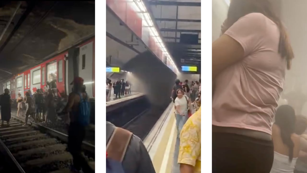El humo obligó a evacuar pasajeros y movilizó a los servicios de emergencia en Barcelona