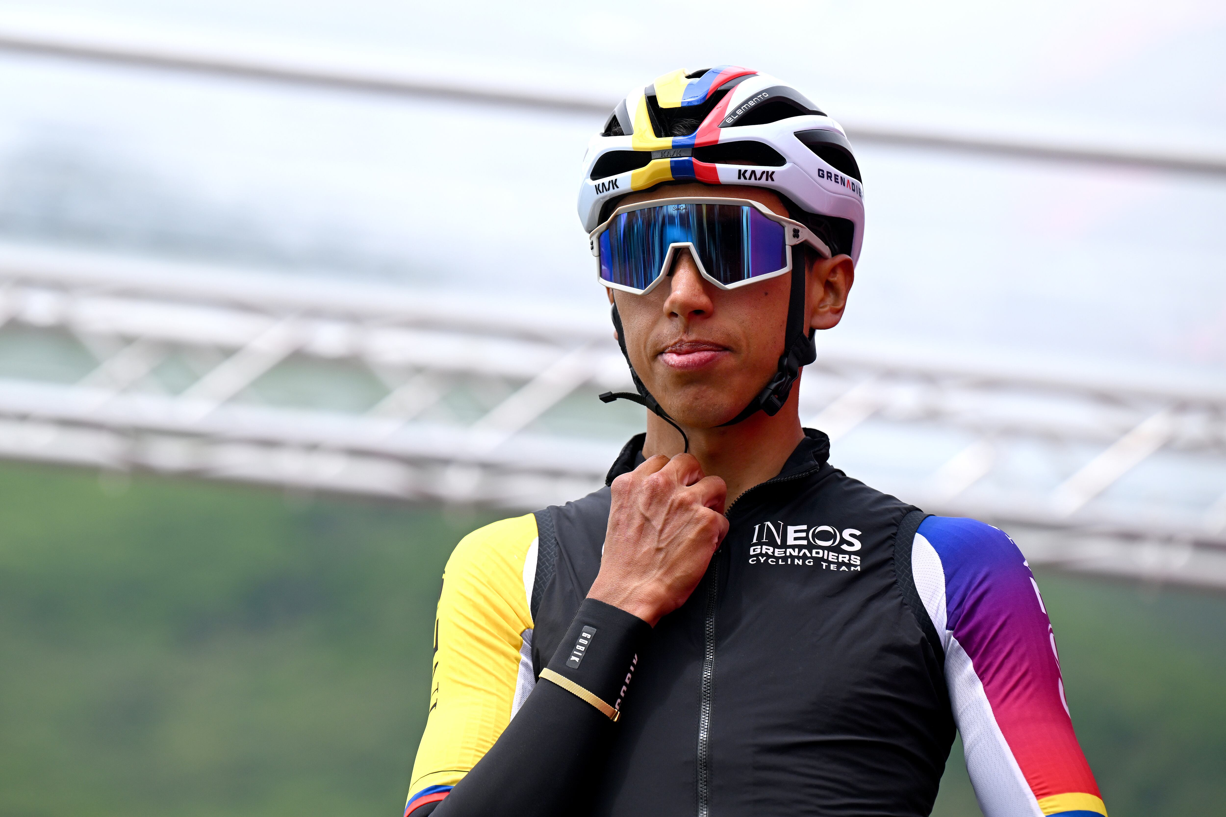 CASTEL DI SANGRO, ITALY - MAY 16: Egan Bernal of Colombia and Team INEOS Grenadiers prior to the 108th Giro d'Italia 2025, Stage 7 a 168km stage from Castel di Sangro to Tagliacozzo - Marsia 1424m / #UCIWT / on May 16, 2025 in Castel di Sangro, Italy. (Photo by Tim de Waele/Getty Images)
