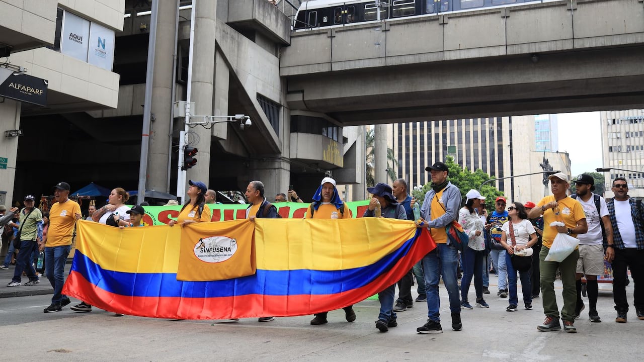 Marcha en apoyo al presidente Gustavo Petro en Medellín.