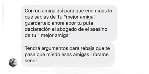 Mensajes amenazantes en contra de la mejor amiga de la DJ Valentina Trespalacios.