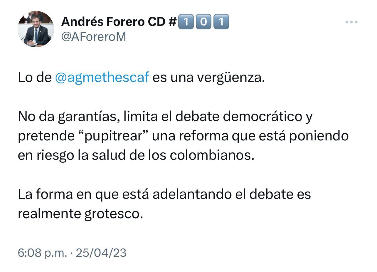 Captura de pantalla del tweet.