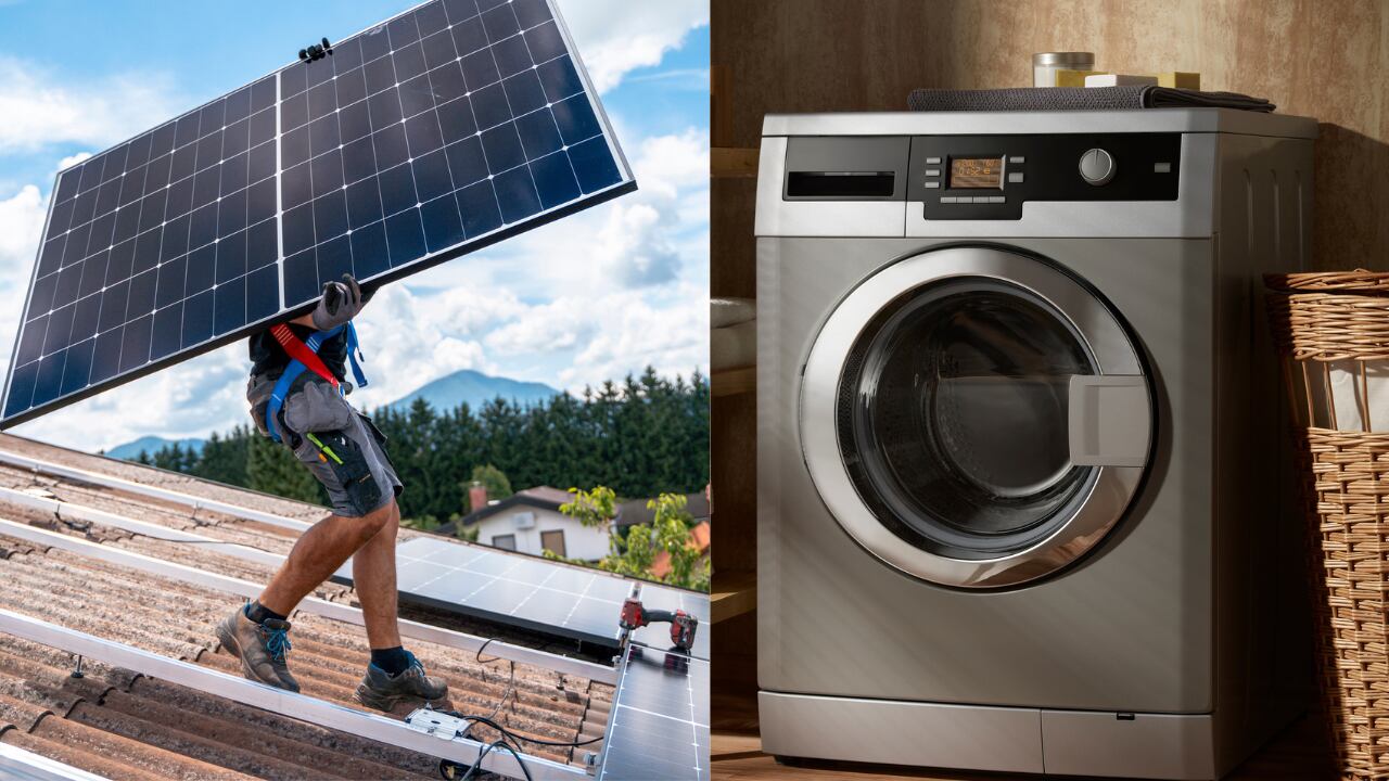 La energía solar se plantea como opción para reducir el gasto de la lavadora.