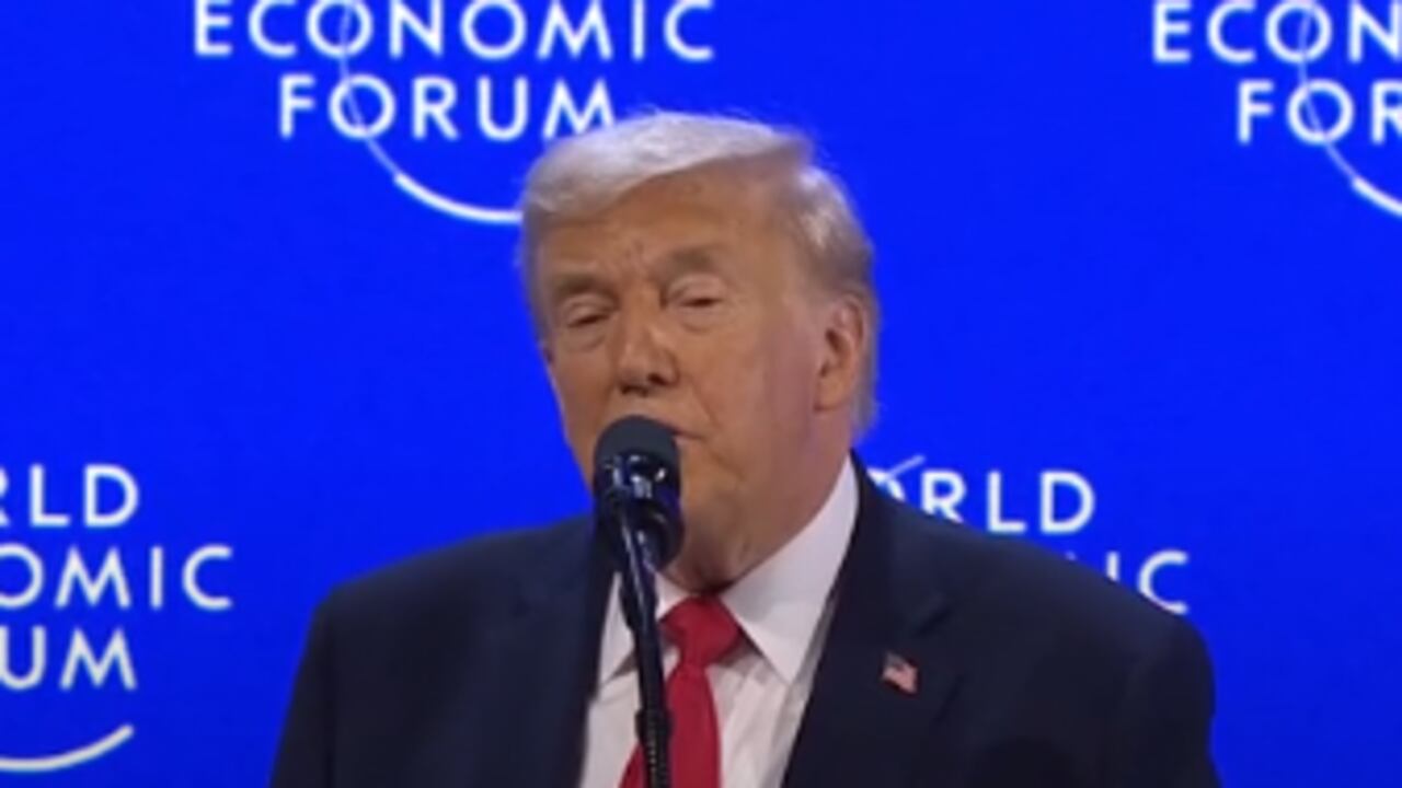 Donald Trump en su discurso en Davos.