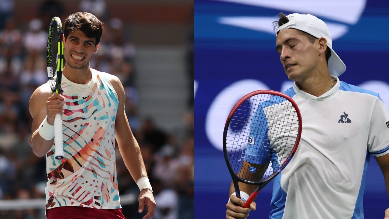 Carlos Alcaraz y Sebastián Báez en el US Open