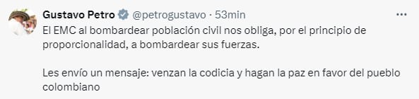 El presidente Gustavo Petro envió un mensaje claro a las disidencias de las Farc