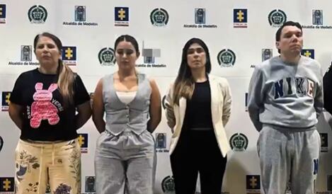 Juan Pablo Taborda Samora, alias Yordi, y tres mujeres, detenidas en operativo contra el lavado de activos en la banda La Terraza.