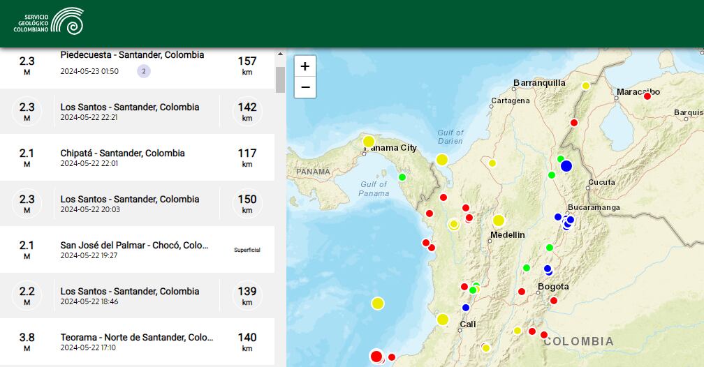 El SGC registra en tiempo real la actividad sísmica en Colombia.