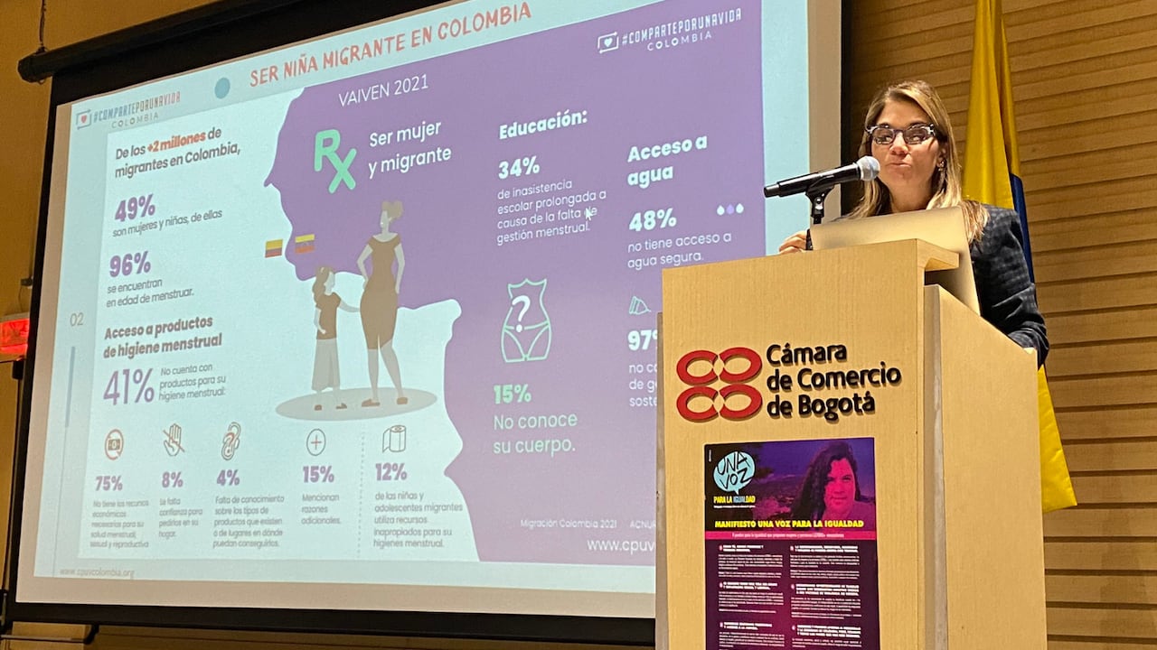 Lala Lovera, directora de Comparte por una Vida Colombia, explicó esta problemática en el evento Espacios de Protección y Atención: Buenas prácticas para la prevención y acción ante casos de violencia hacia las mujeres refugiadas, organizado por Annistía Internacional.