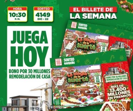 Sorteo 4149 de la Lotería del Tolima