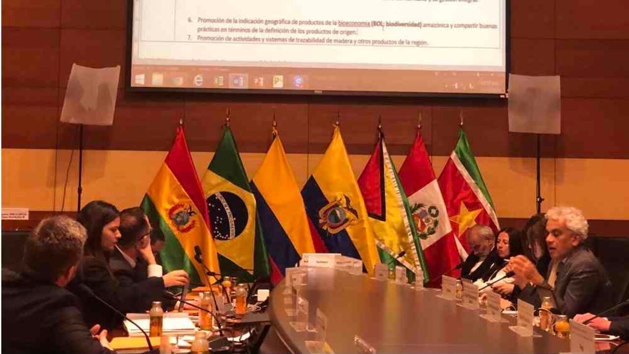 Ministros de Ambiente y otros delegados de los distintos gobiernos se reúnen en Lima- Perú. Foto: Twitter de Fabiola Muñoz