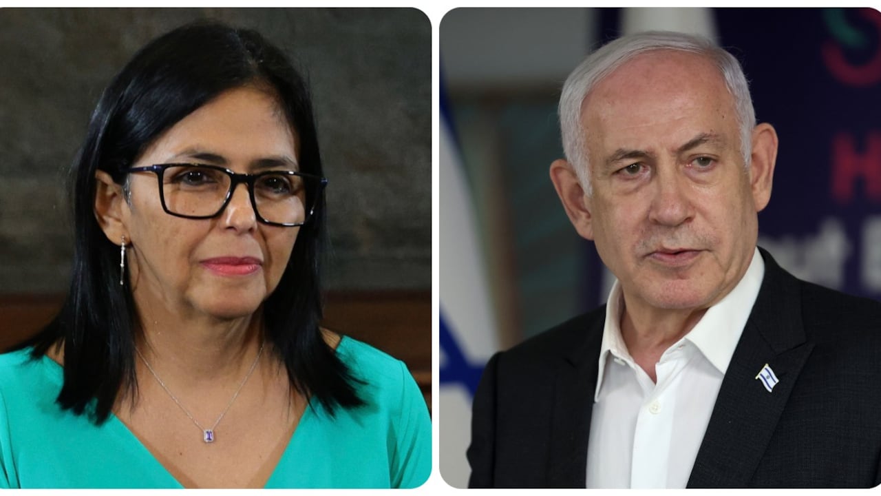 Delcy Rodríguez y Benjamin Netanyahu