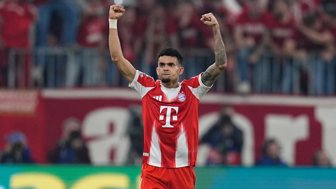 Luis Díaz celebrando su gol ante Real Madrid por la vuelta de los cuartos de final en la Champions.