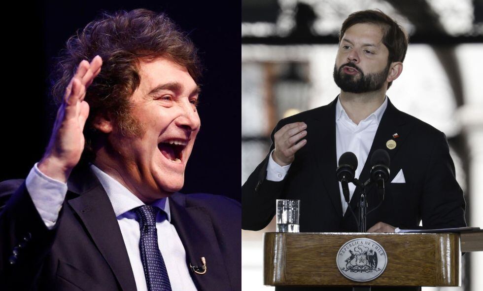 Javier Milei, nuevo presidente de Argentina y Gabriel Boric, presidente de Chile.