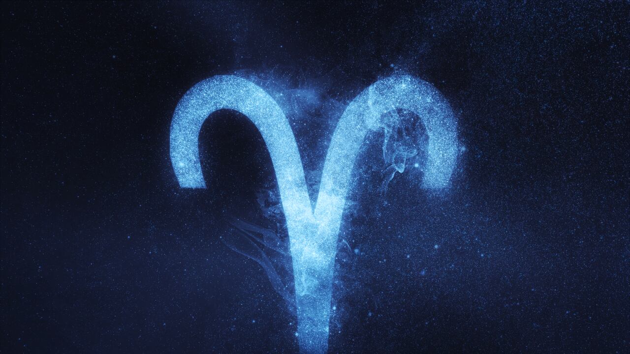 Aries Zodiac Sign. Abstract night sky background