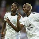 (FILES) In this file photo taken on June 25, 2017, Mathias Pogba (R) celebrates his goal with his brother Paul Pogba during a friendly match organized by the Juan Cuadrado foundation between the friends of Colombian midfielder Juan Cuadrado and of French midfielder Paul Pogba at Atanasio Girardot stadium, in Medellin, Antioquia department, Colombia. French police have opened an investigation into claims by World Cup winner Paul Pogba that he is the victim of a multi-million euro blackmail plot by gangsters involving his brother, a source close to the case told AFP on August 28, 2022. Pogba's allegations came after his brother Mathias published a bizarre video online -- in four languages (French, Italian, English and Spanish) -- promising "great revelations" about the Juventus star.
JOAQUIN SARMIENTO / AFP