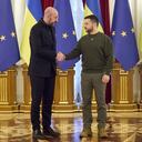 El presidente de Ucrania, Volodimir Zelensky, recibe al presidente del Consejo Europeo, Charles Michel, en medio del ataque de Rusia a Ucrania, en Kyiv, Ucrania, 19 de enero de 2023. Ukrainian Presidential Press Service/Handout via REUTERS/Archivo