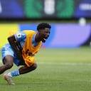 ZAPOPAN, MEXICO - MARCH 31: Players of RD Congo celebrate after qualified to World Cup 2026 by beating Jamaica 1-0 during the playoff qualifying match at the Guadalajara Stadium in Zapopan, Mexico on March 31, 2026. Stringer / Anadolu (Photo by Anadolu via AFP)