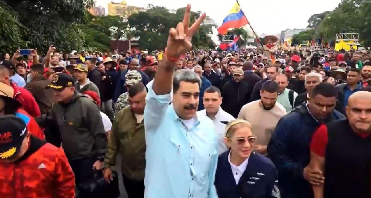 Nicolás Maduro y Cilia Flores en el video publicado por Delcy Rodríguez