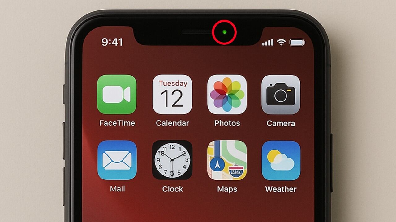El punto verde que aparece en la pantalla de algunos celulares suele indicar que una aplicación está accediendo en ese momento a la cámara o que está haciendo uso del micrófono.