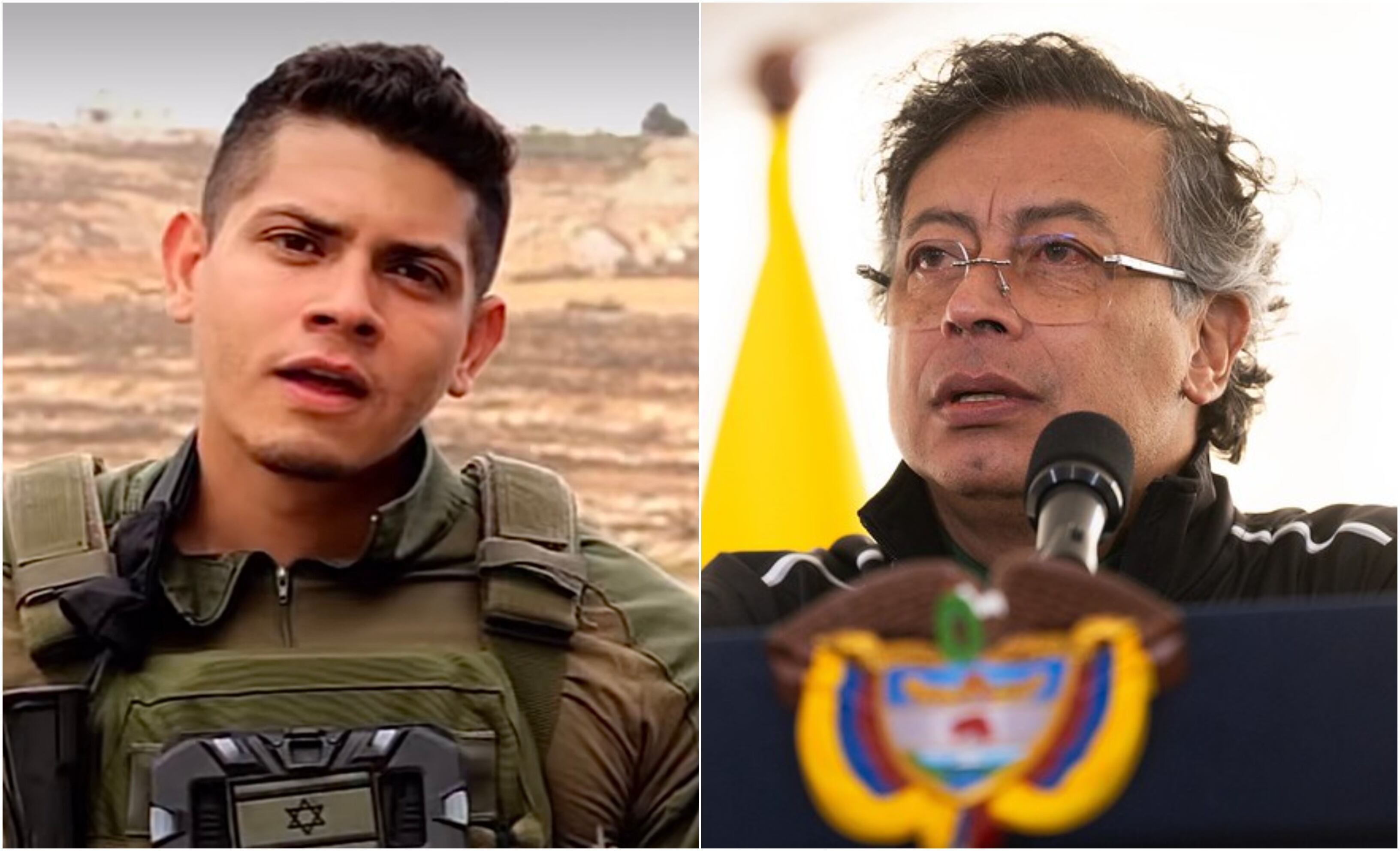 Soldado Brian Cortés y Gustavo Petro