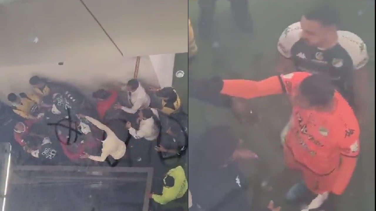 En el camerino ambos equipos se cruzaron generando una fuerte pelea.