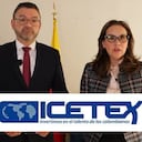 Richard Caicedo, director del Icetex, y la ministra Viviane Morales.