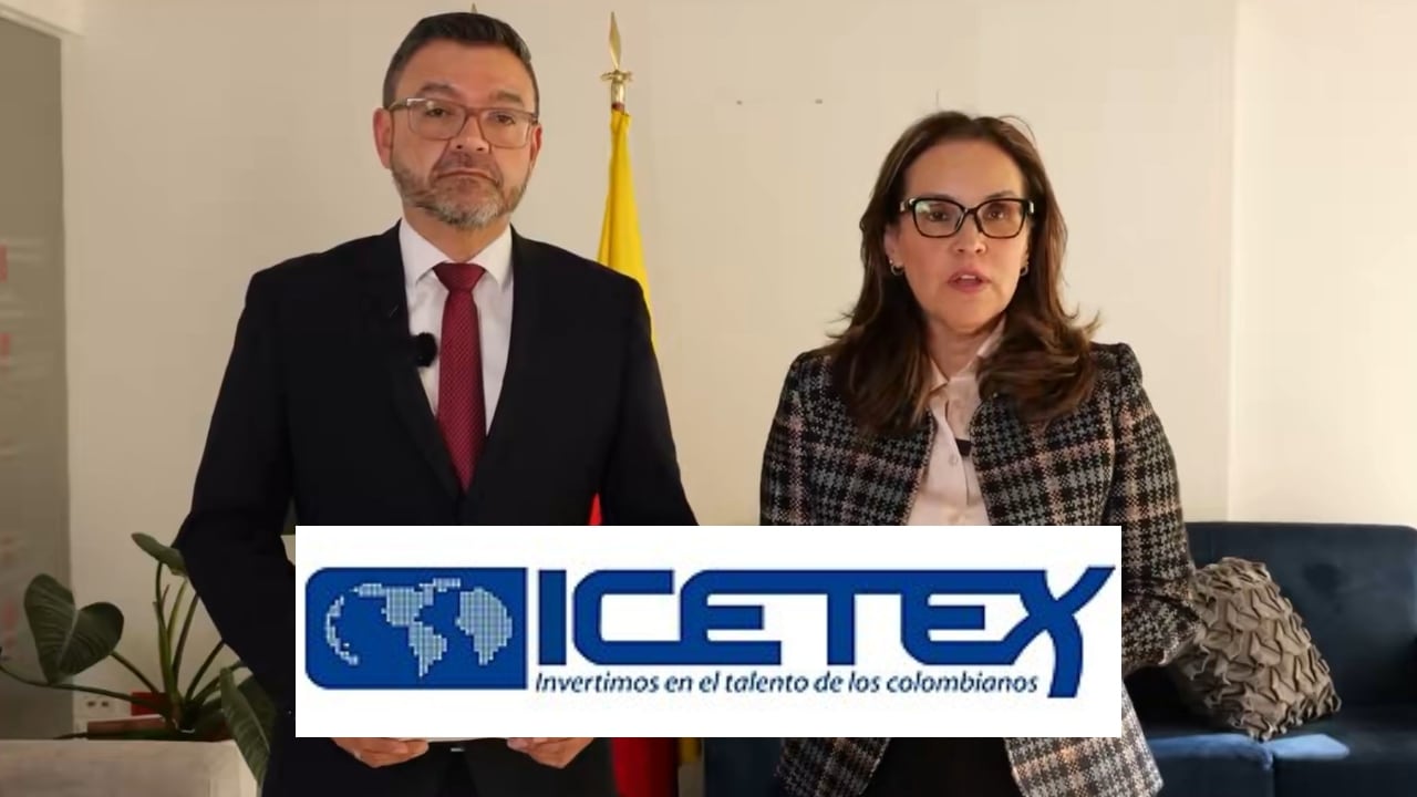 Richard Caicedo, director del Icetex, y la ministra Viviane Morales.