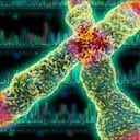 En este cromosoma X, los telómeros están en color rojo.