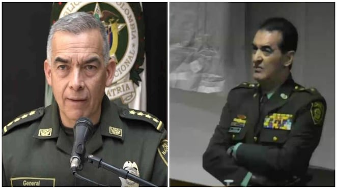 Los generales Atehortúa y Salamanca, de la Policía Nacional.
