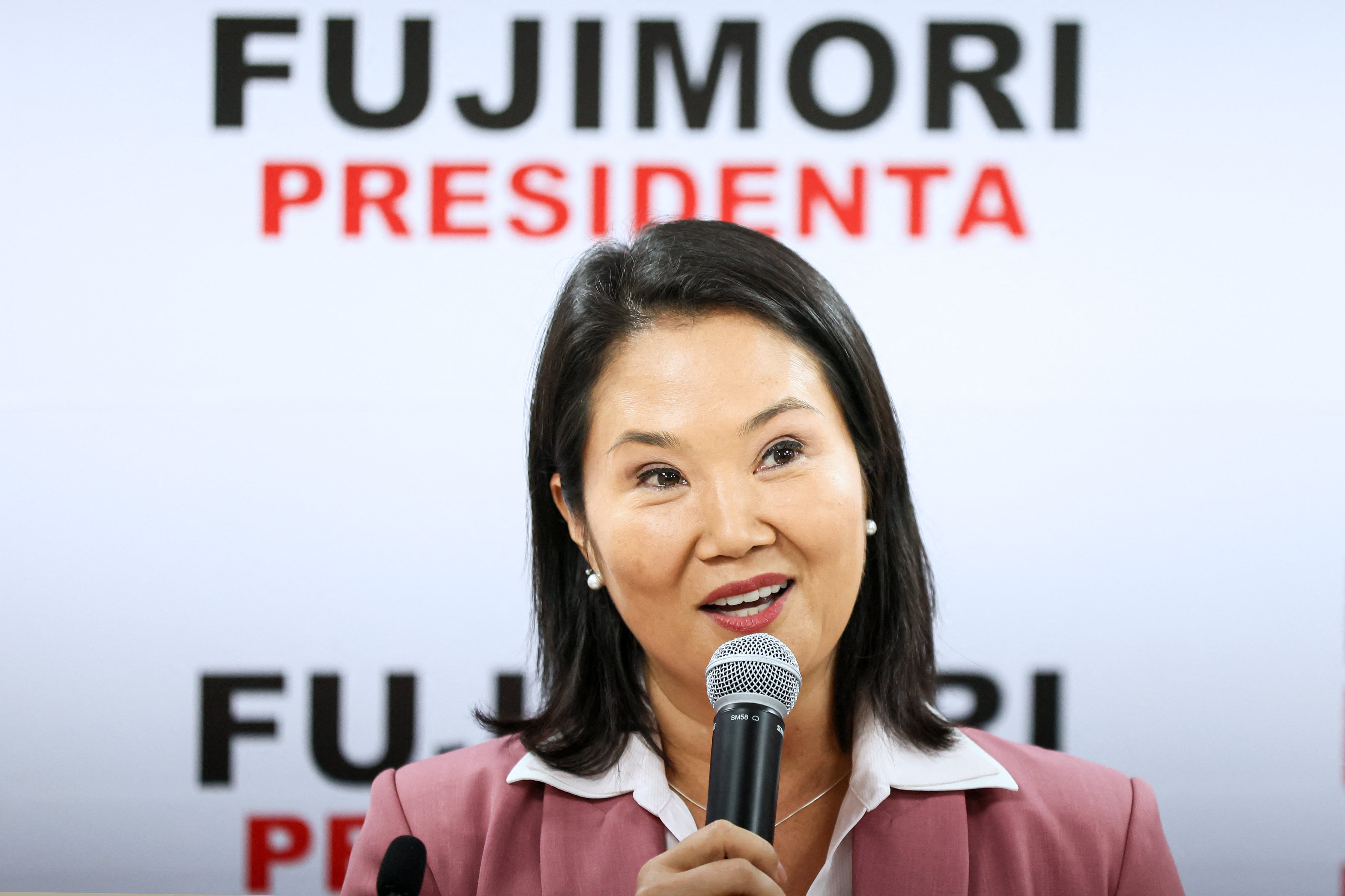 Keiko Fujimori, candidata presidencial.  Virtual ganadora en Perú