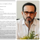 Viviane Morales, Abelardo De La Espriella y una de las cartas que se compartieron.
