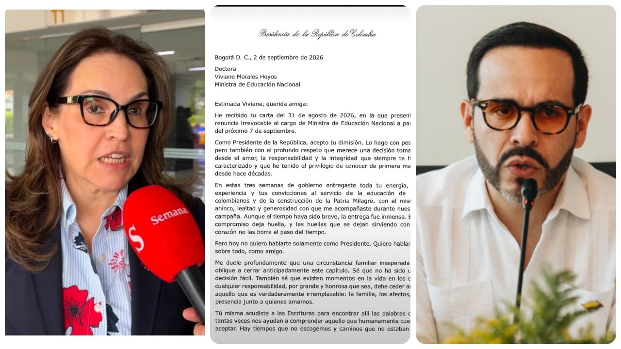 Viviane Morales, Abelardo De La Espriella y una de las cartas que se compartieron.