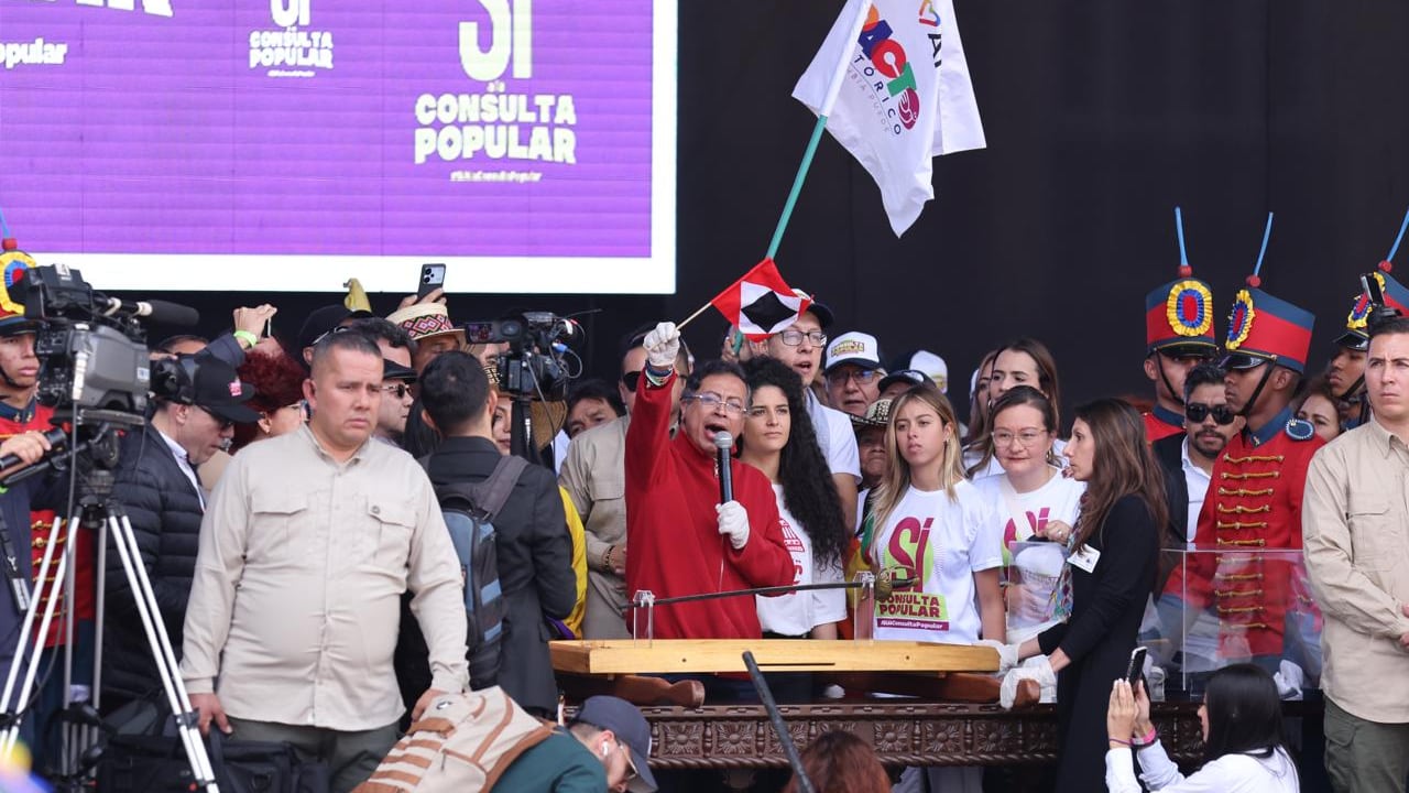 Presidente Gustavo Petro, en la Plaza de Bolívar