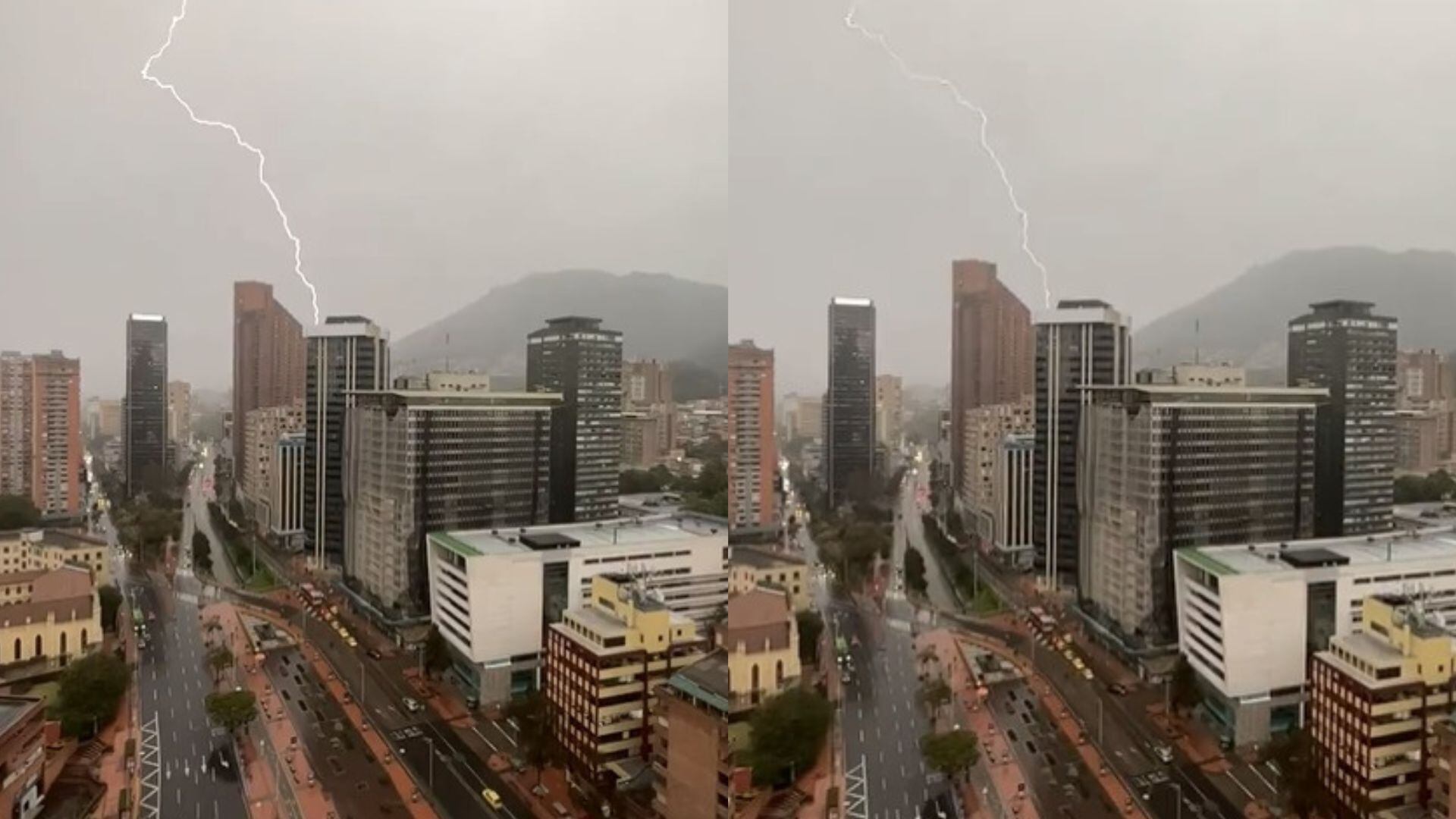 Impactante rayo quedó grabado en cámara tras las lluvias de este lunes 17 de abril.