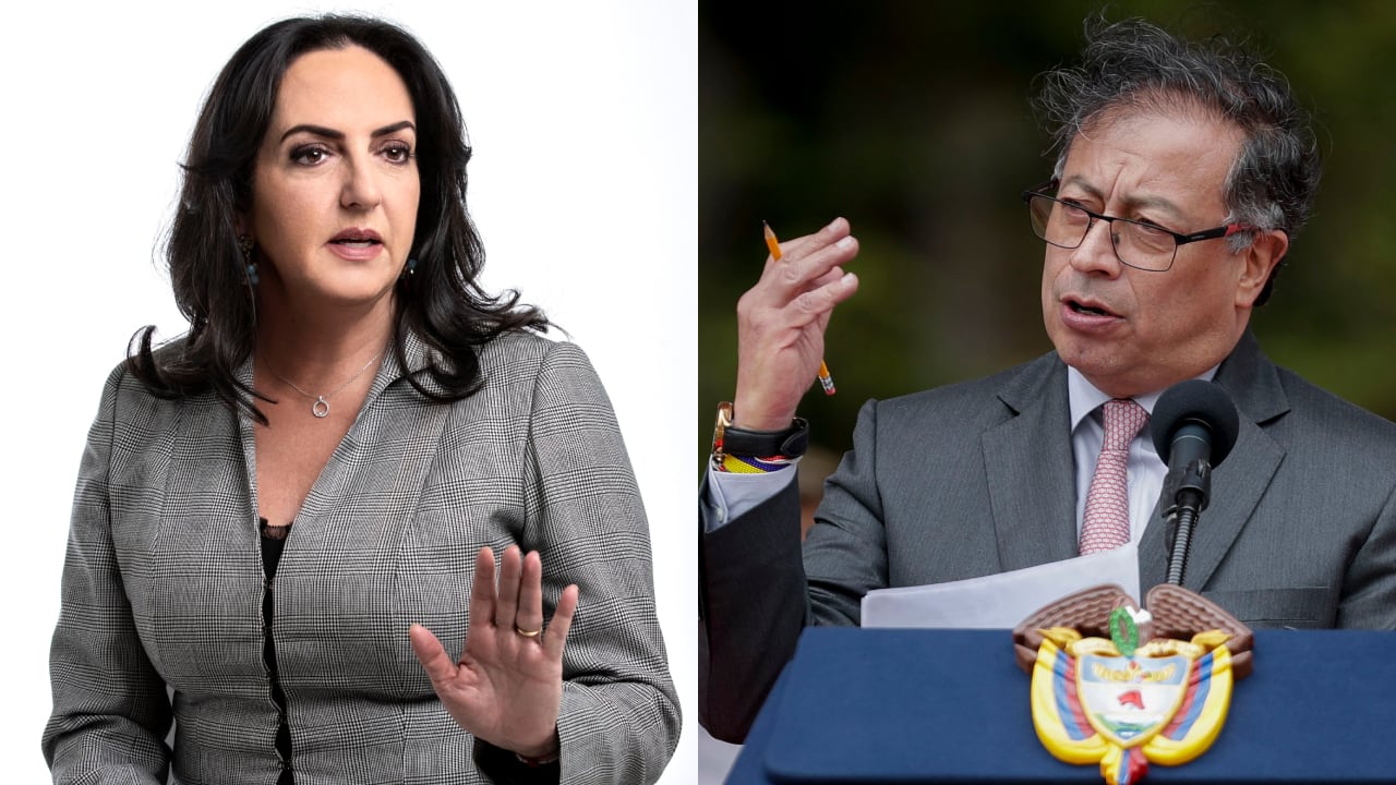 La senadora María Fernanda Cabal y Gustavo Petro
