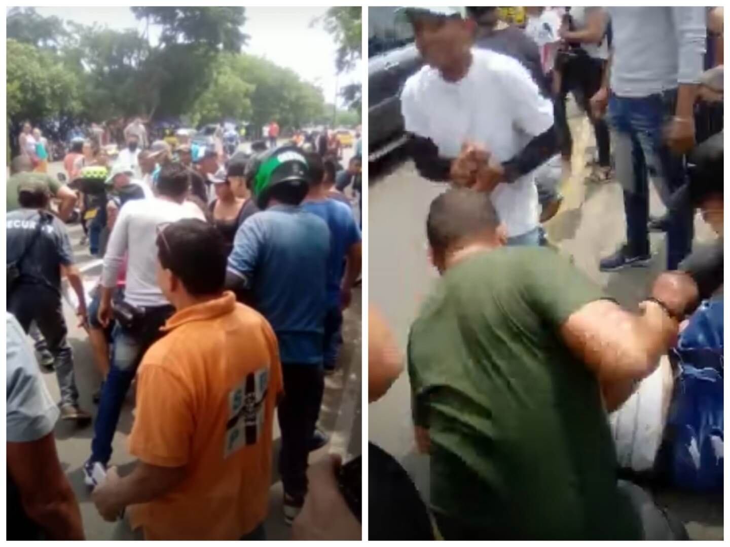 Momentos después del ataque.