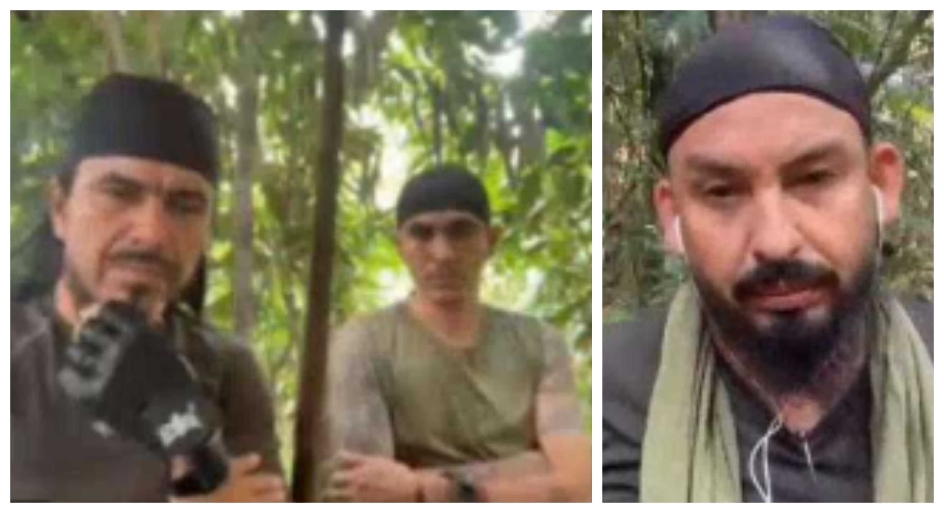 Javier Alonso Velosa García, alias Jhon Mechas, y Carlos Eduardo García Téllez, alias Andrey, y Farby Edison Parra Parra, alias Richard, cabecillas del frente 33 de las disidencias de las FARC.