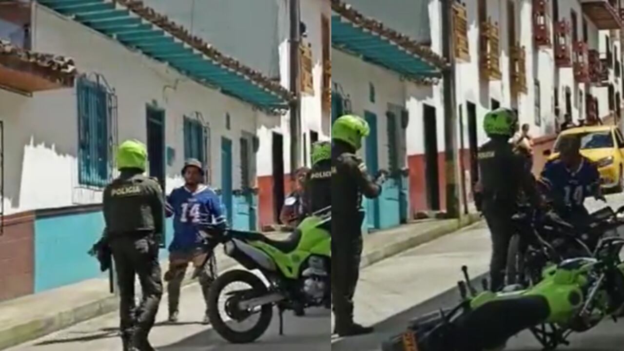 Agresión a policías en Abejorral, Antioquia.